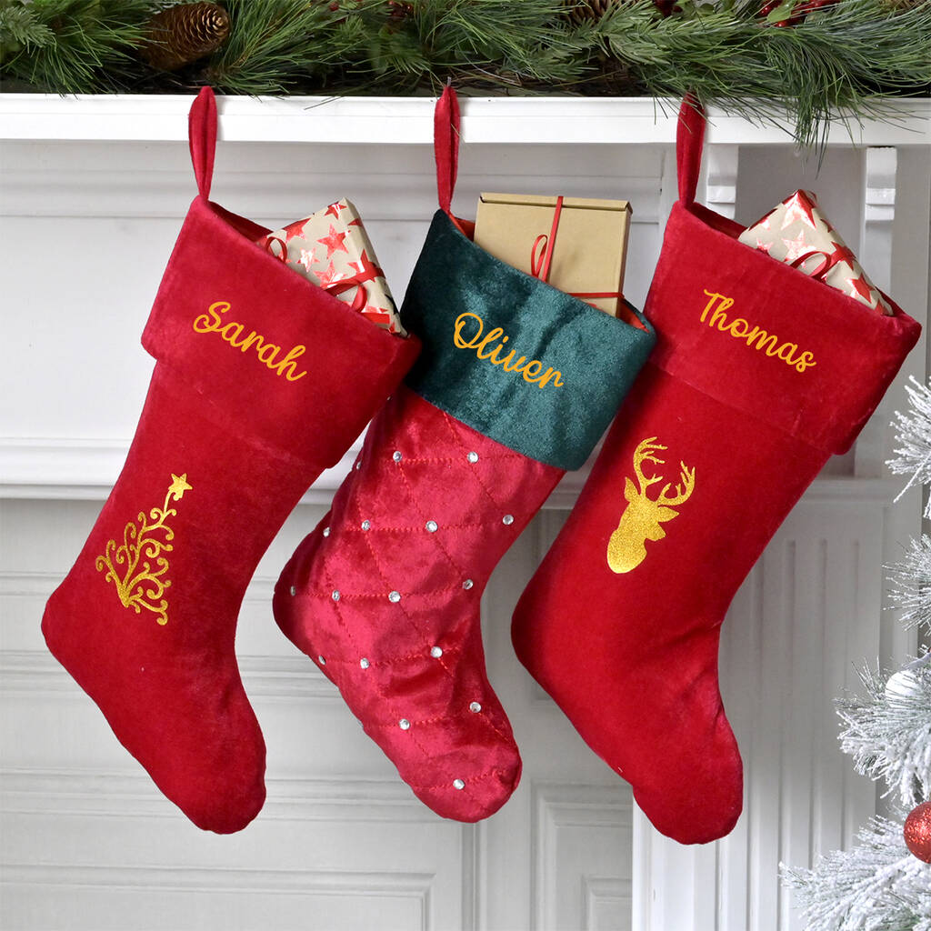 Personalised Velvet Christmas Stocking By KEEDD | notonthehighstreet.com