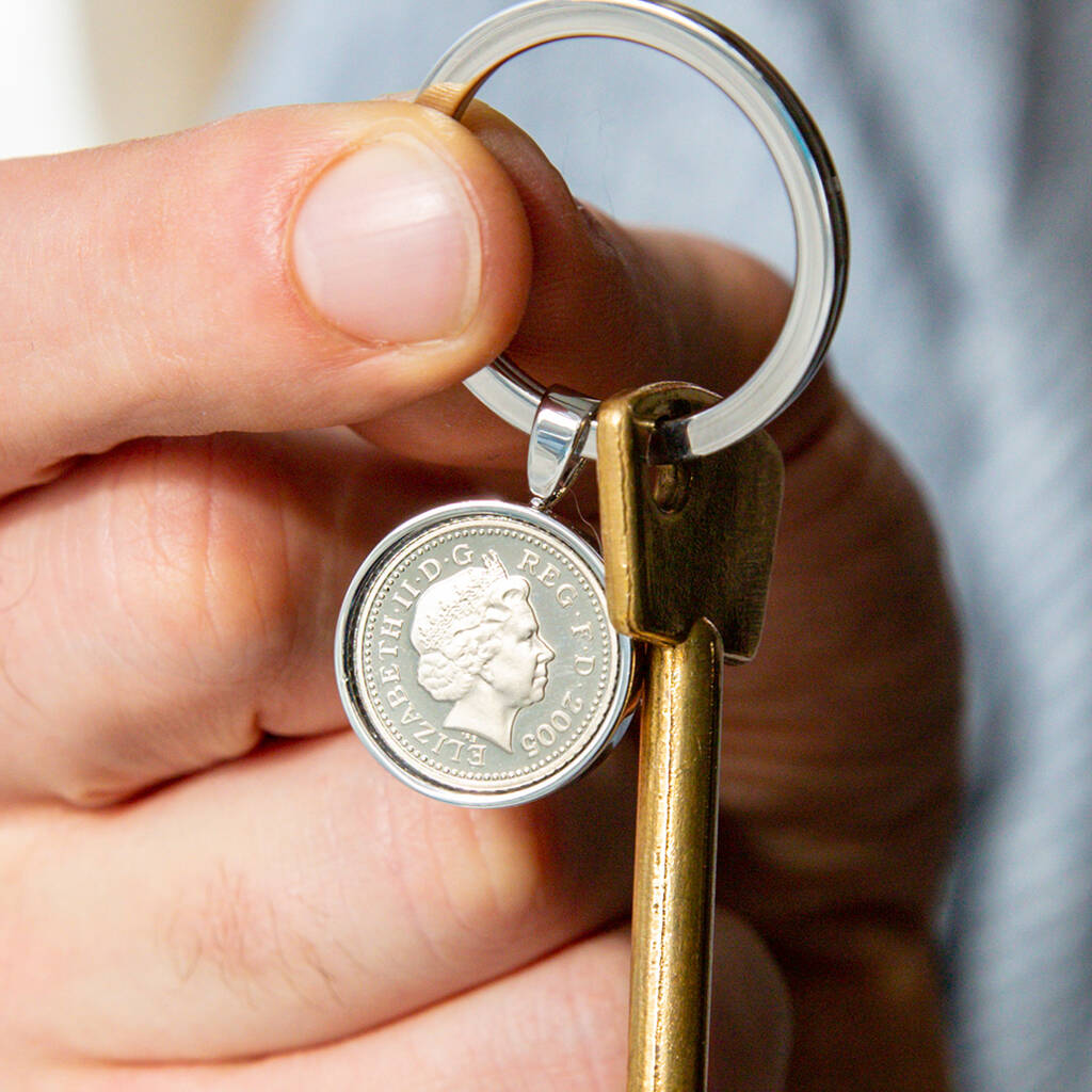 Image of 16th Birthday 2004 Five Pence 5p Coin Keyring