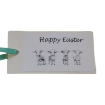 Happy Easter White Sheep Soft Toy + Gift Card + Box, 3 of 6