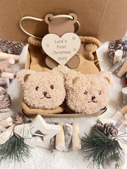 Baby's First Christmas Gift Box, Teddy Christmas Tree Ornament For Baby, 4 of 10