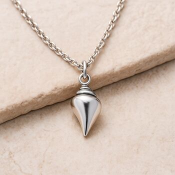 Sterling Silver Conch Shell Pendant Necklace, 2 of 9