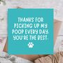 Thanks For Picking Poop Funny Birthday Card From Dog, thumbnail 1 of 3