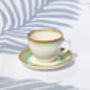Green Set Of Six Handmade Porcelain Tea Cup With Saucer, thumbnail 2 of 12