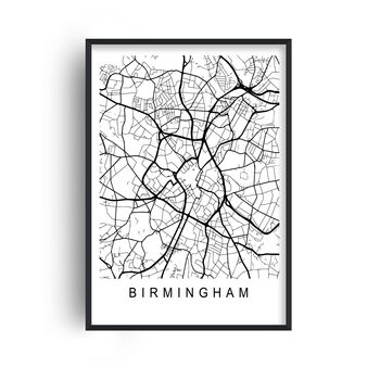 Birmingham City Town Map Wall Print, 4 of 8