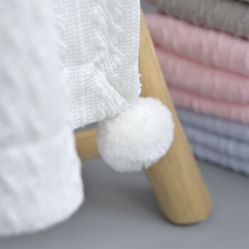 Personalised White Knitted Double Sided Blanket, 9 of 10