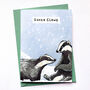 Santa Claws Christmas Badger Pun Card, thumbnail 1 of 4