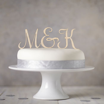 Personalised Wooden Monogram Cake Topper, 2 of 4