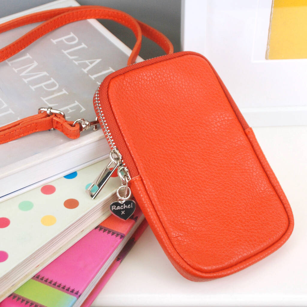 Personalised Leather Crossbody Phone Pouch By Penelopetom ...