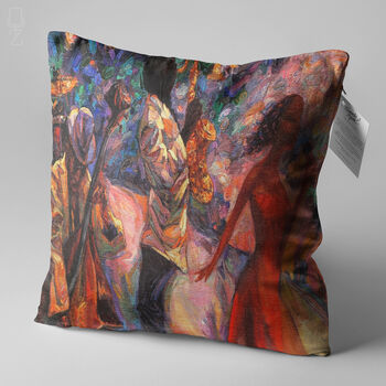 Abstract Jazz Music Themed Oil Painting Cushion Cover, 4 of 7