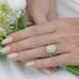 Two.Five Ct Oval Moissanite Halo Engagement Ring, thumbnail 4 of 9