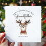 Funny Reindeer Granddad Christmas Card, thumbnail 3 of 4
