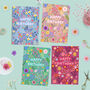 A Pack Of Four Floral Birthday Cards For Women, thumbnail 1 of 5