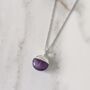 The Orb Amethyst February Birthstone Necklace, Silver, thumbnail 3 of 7
