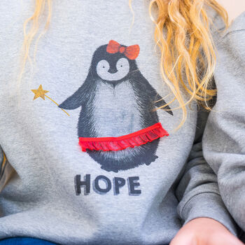 Personalised Applique Penguin Christmas Jumper, 4 of 7