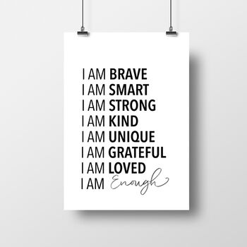 'I Am Enough' Daily Affirmations Print, 3 of 3