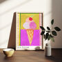 Ice Cream Cone Art Print Summer Gelato Poster, thumbnail 9 of 12