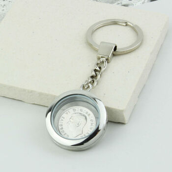 1965 60th Birthday Sixpence Locket Keyring, 11 of 12