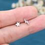 Mismatched Tiny Star And Lightning Bolt Stud Earrings, thumbnail 2 of 9