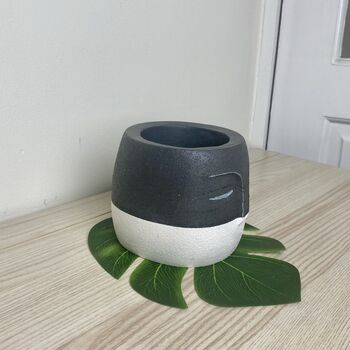 Grey And White Face Plant Pot, 4 of 8