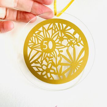 50th Anniversary Floral Sun Catcher, 3 of 8