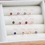 Sterling Silver Tiny Birthstone Dot Stud Earrings, thumbnail 6 of 12