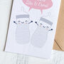 Personalised New Baby Twins Card With Milk Bottles, thumbnail 2 of 3