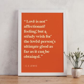 Romantic Quote Art By C S Lewis Valentines Day, 3 of 4