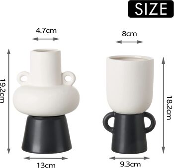 Set Of Two Modern Ceramic Black And White Vases, 3 of 3