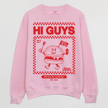 Hi Guys Women's Burger Graphic Sweatshirt, 3 of 3