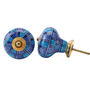 Set Of Two Light/Dark Blue Mosaic Ceramic Cabinet Pull, thumbnail 2 of 2