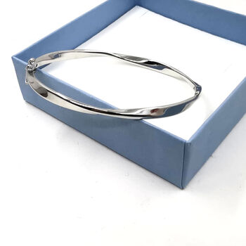 Elegant Sterling Silver Twisted Bangle, 7 of 7