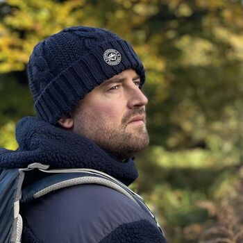 Fisherman's Deep Navy Beanie Hat, 3 of 3