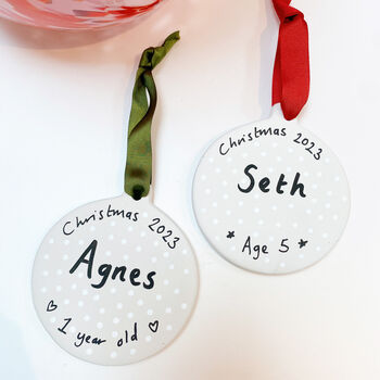 Hand Painted Personalised Portrait Christmas Bauble, 5 of 8