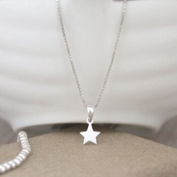Sterling Silver Star Necklace, Make A Wish, 2 of 4