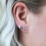 Sterling Silver Mismatched Moon And Star Stud Earrings, thumbnail 5 of 9