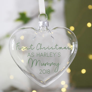 First Christmas As A Mum Glass Bauble, 2 of 4