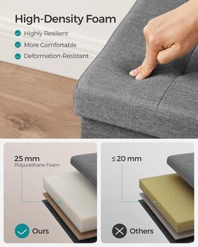 Storage Ottoman Flipping Lid Foldable Storage Bench, 5 of 8