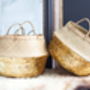 Gold Sequin Dipped Seagrass Basket, thumbnail 3 of 6