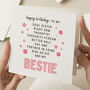 Bestie Poem Birthday Card, thumbnail 1 of 2