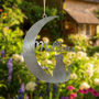 Cat Personalised Silhouette Steel Moon Crescent, thumbnail 2 of 8