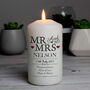 Personalised Mr And Mrs Pillar Candle Wedding Gift, thumbnail 2 of 2