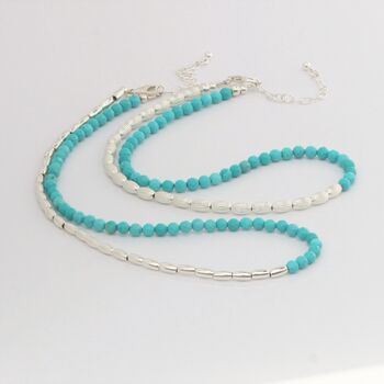 Turquoise Howlite And Sterling Silver Necklace Or Bracelet, 5 of 11