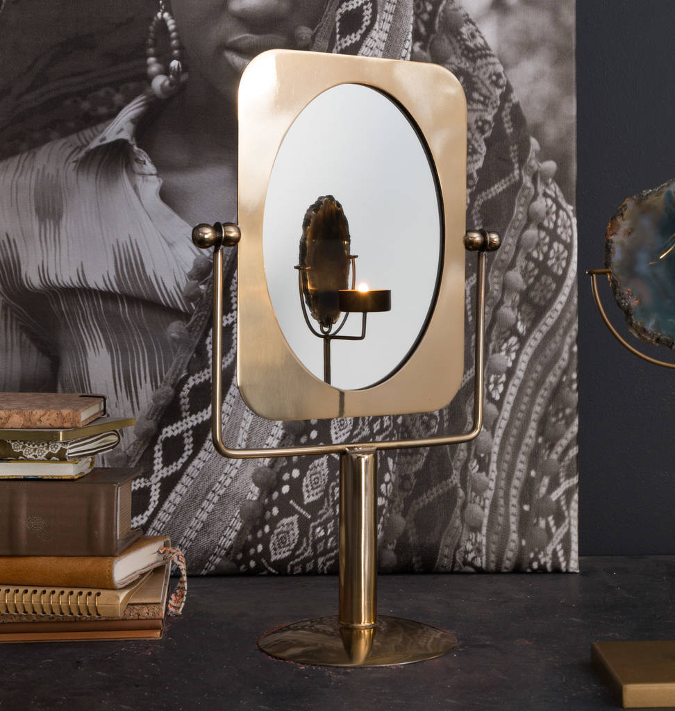 Brass Table Vanity Mirror, 1 of 2