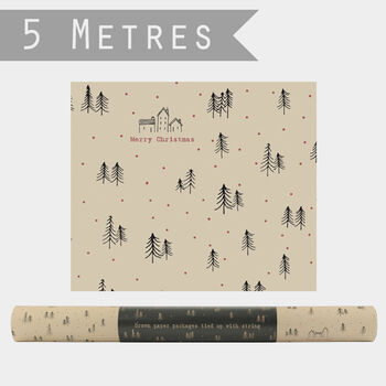 East Of India Forest Christmas Kraft Wrap 5m Roll, 2 of 3