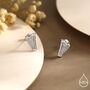 Sterling Silver Harp Stud Earrings, thumbnail 1 of 12