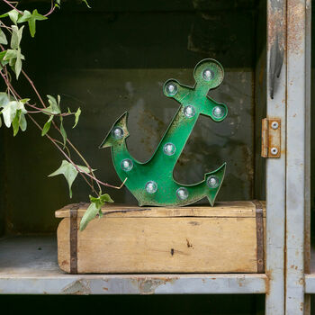 Small Green Rusty Anchor LED Light, 2 of 5