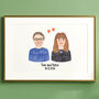Personalised Couple Portrait Hand Drawn Print, thumbnail 2 of 7