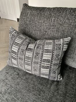 Mud Cloth Cushion Pillow With Insert Boho 13' x 19', 2 of 9