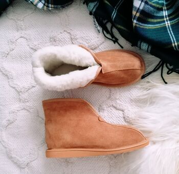 Honey Leather Boots Slippers, 7 of 8