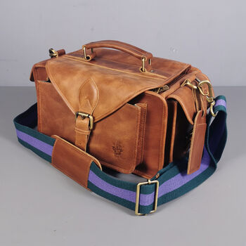 'Emerson' Traditional Leather Camera Bag In Tan, 12 of 12
